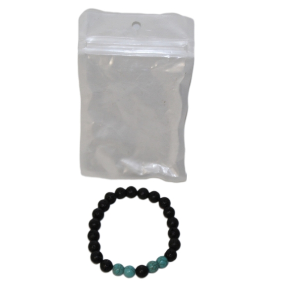 Black Agate & Turquoise Bracelet - Picture 8 of 12
